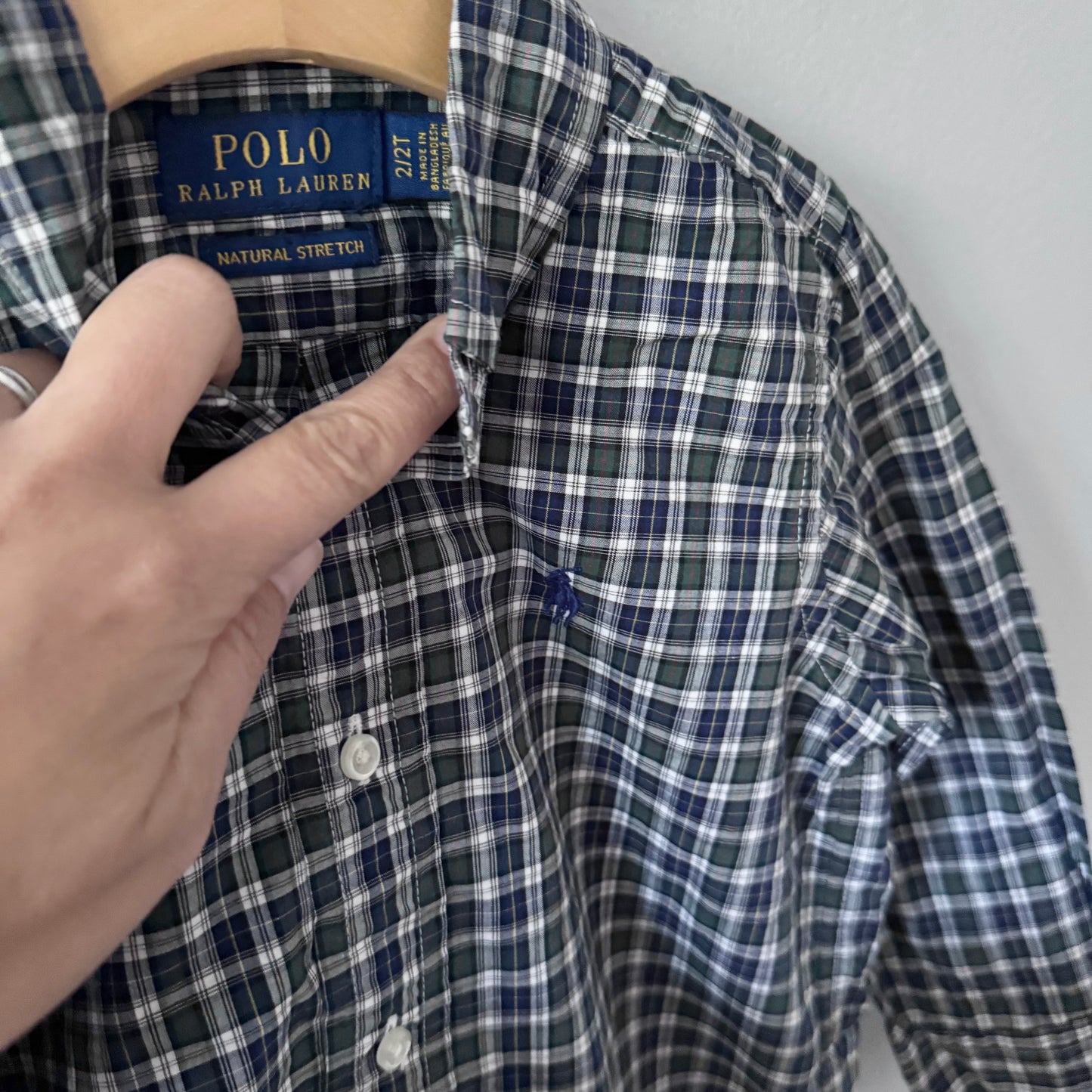 Polo Ralph Lauren / Green navy checked shirt / 2T