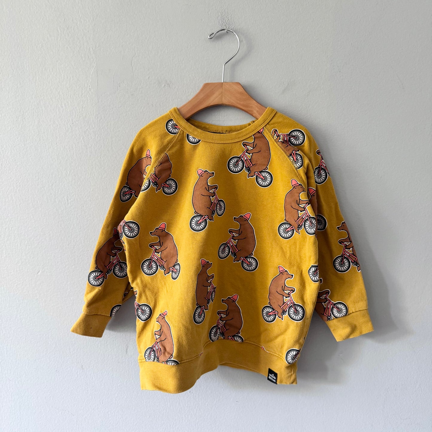 Whistle & Flute / Mustard x bear sweatshirt / 5-6Y