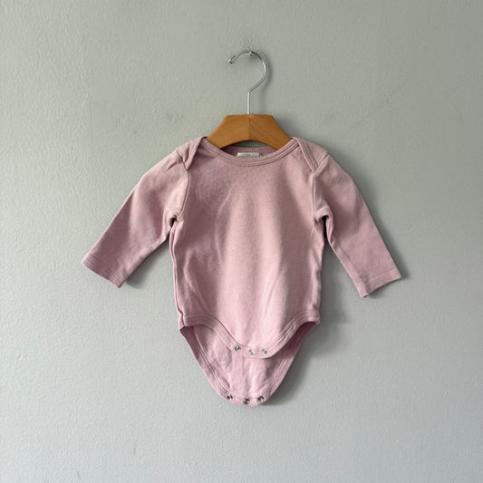 Tres beau et belle / Smokey pink long sleeve onesie / 6-9M