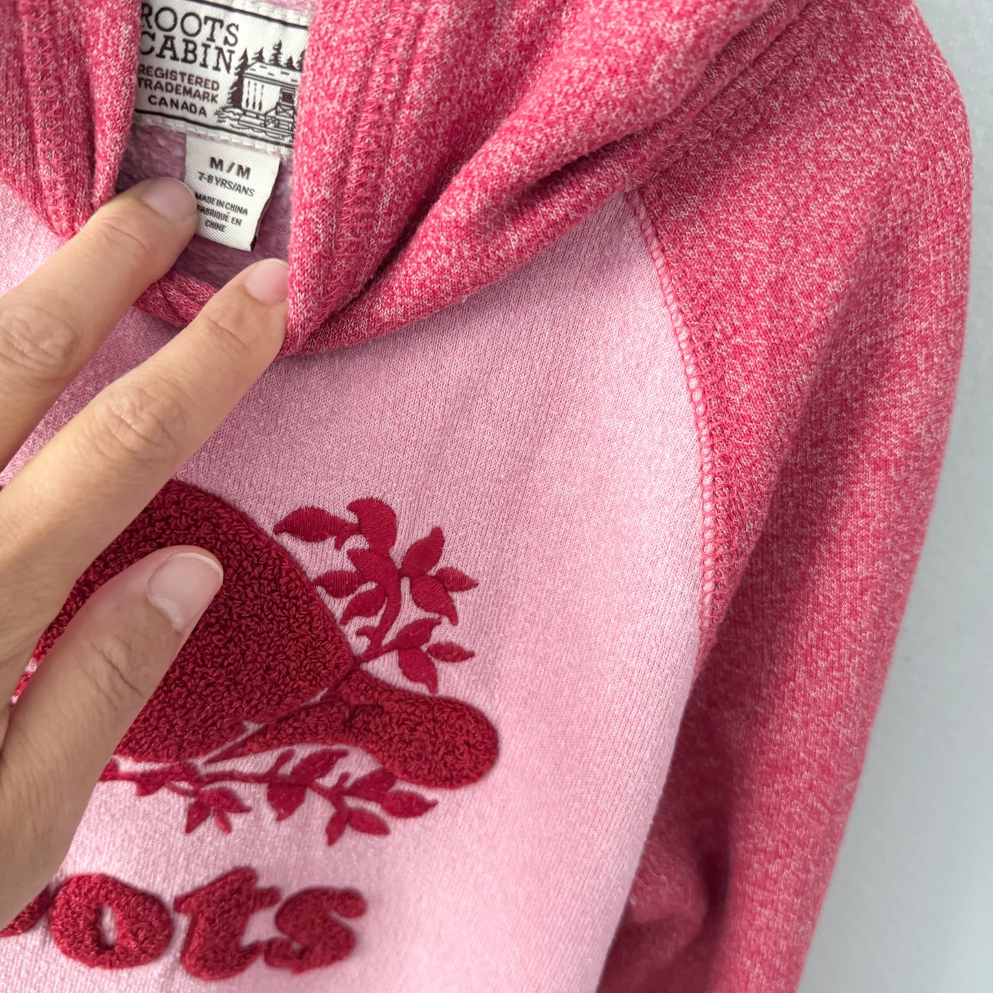 Roots / Pink hoodie dress / 7-8Y