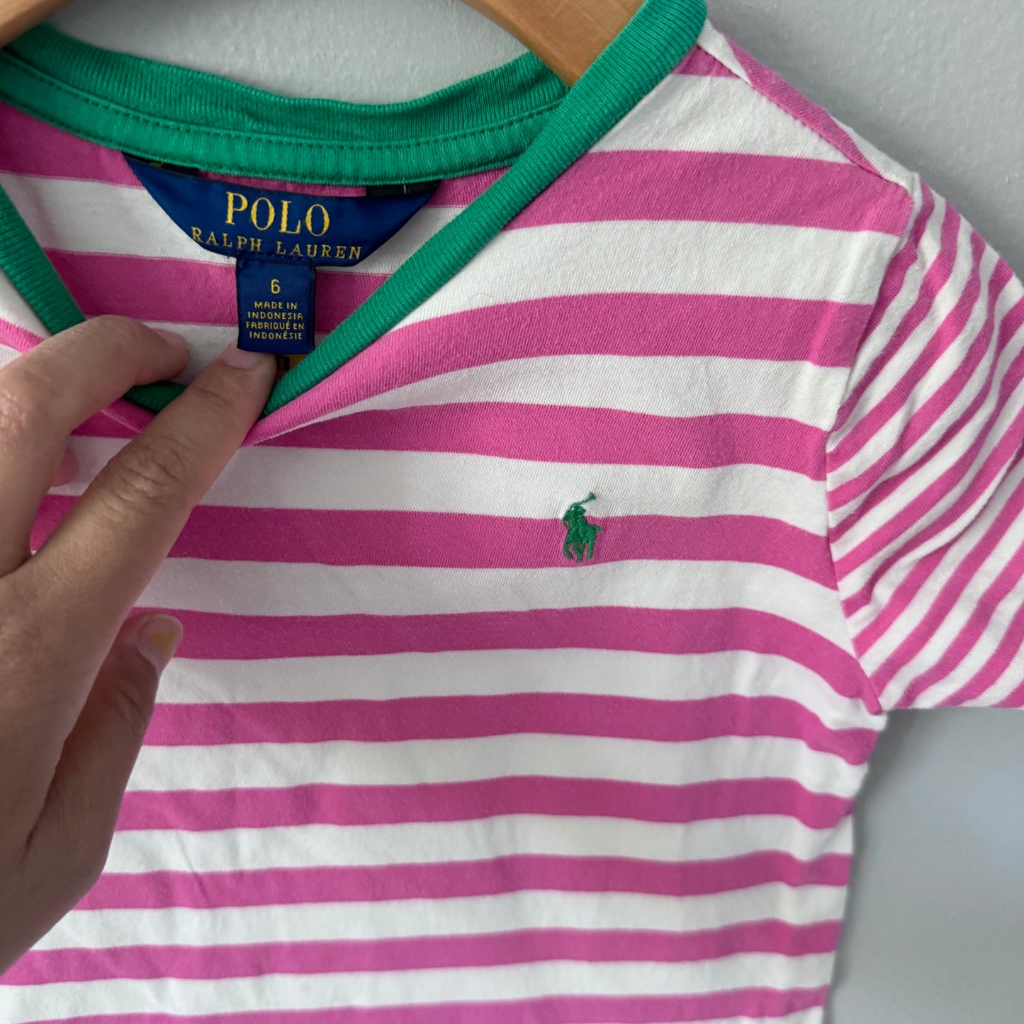 Polo Ralph Lauren / Pink stripe T-shirt dress / 6Y