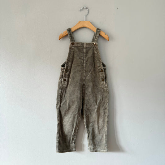 Zara / Khaki corduroy overalls / 3-4Y