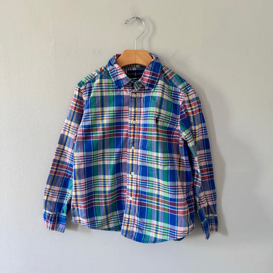 Polo Ralph Lauren / Blue x green checked shirt / 6Y