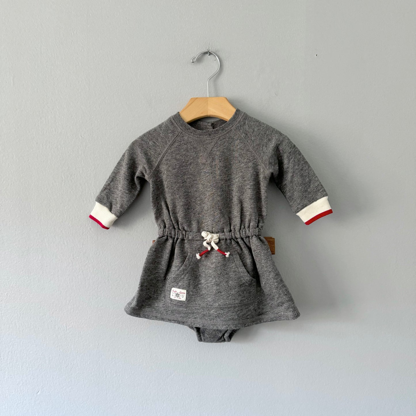 Ralph Lauren / Dark grey dress and bloomer set / 3M