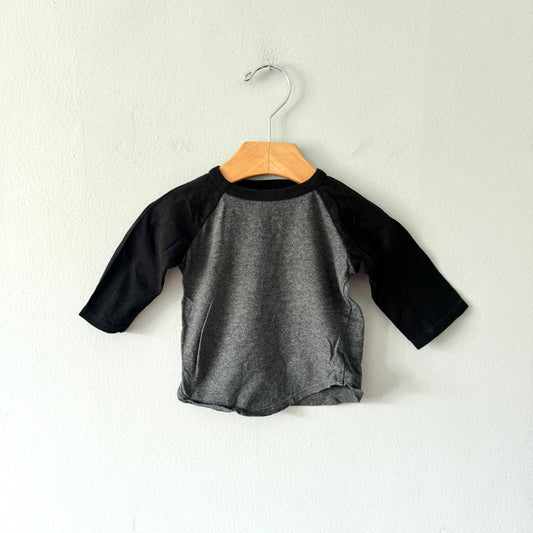 Mini mioche / Black grey raglan shirt / 6-12M