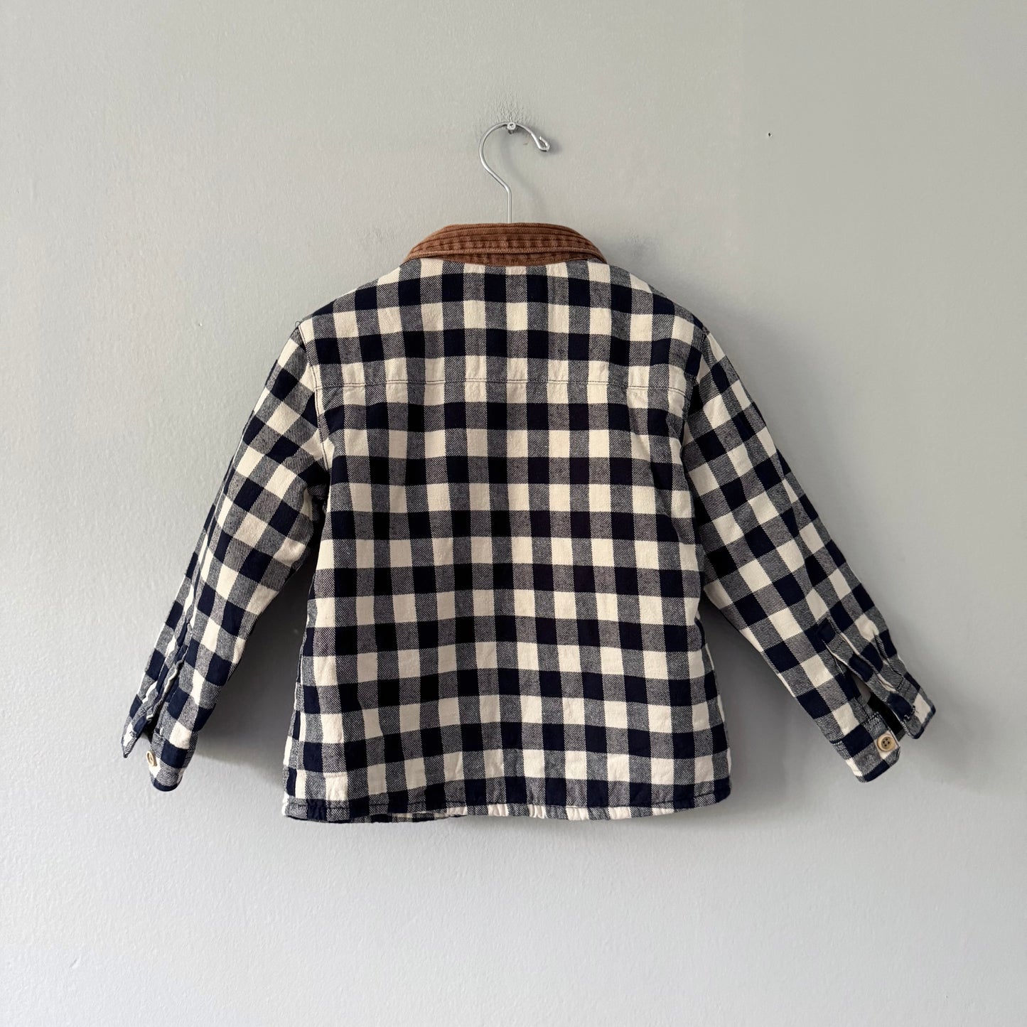 Zara / Sherpa lined flannel shirt / 3-4Y
