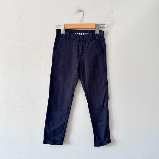 Mayoral / Navy cotton x linen pants / 6Y