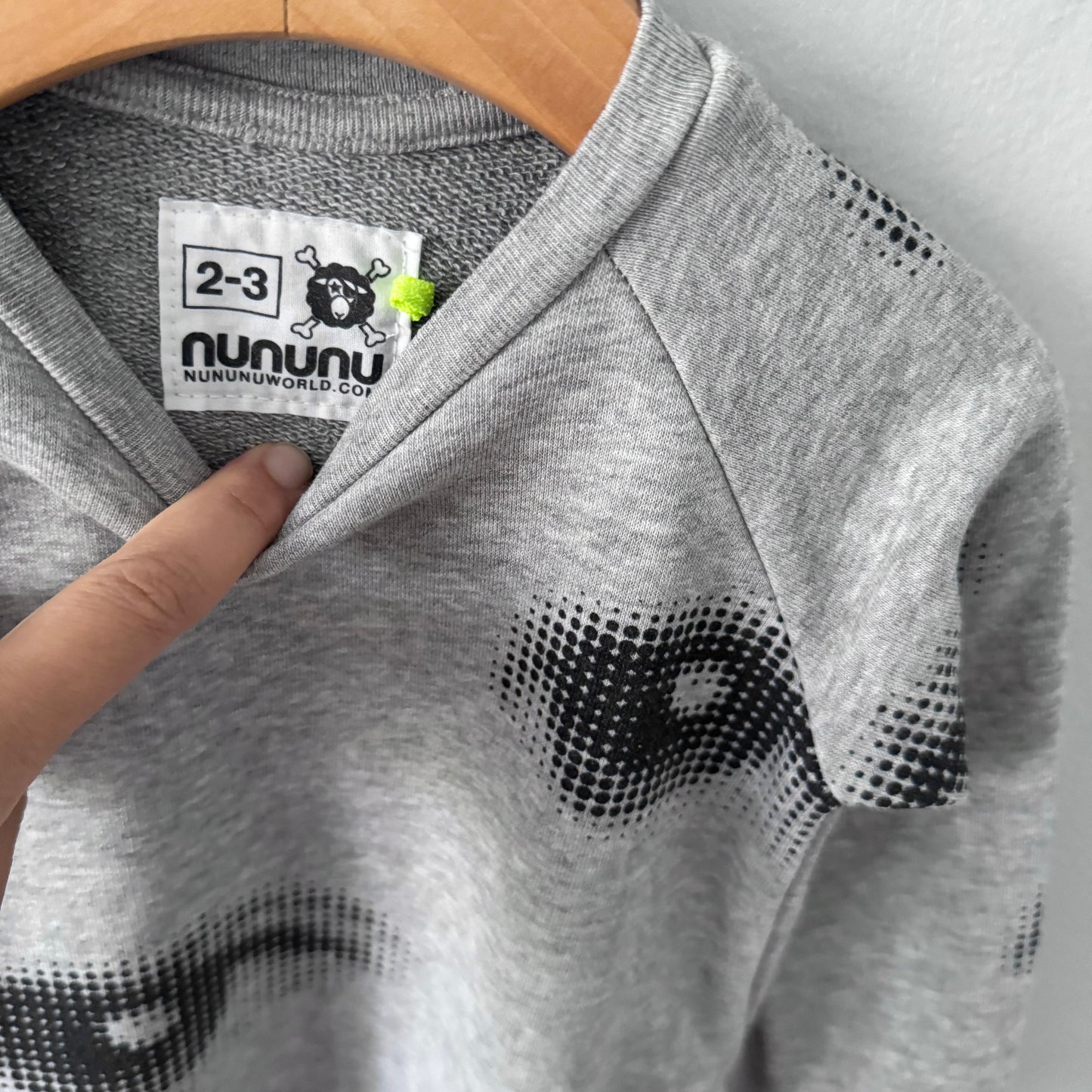 Nununu / Light grey crew dress / 2-3Y