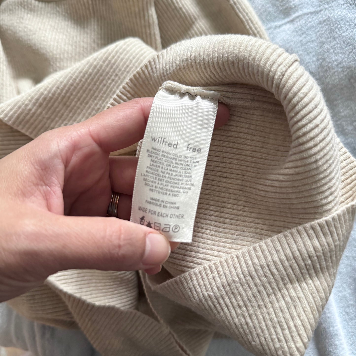 Wilfred Free / Robe en maille côtelée beige / L