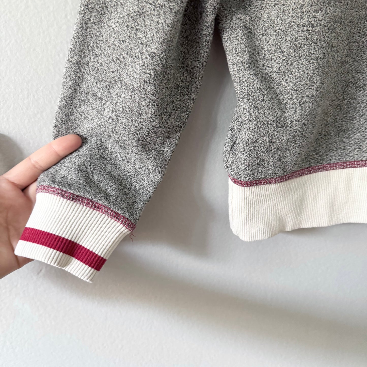 Roots / Red x salt & pepper zip up hoodie / 5-6Y