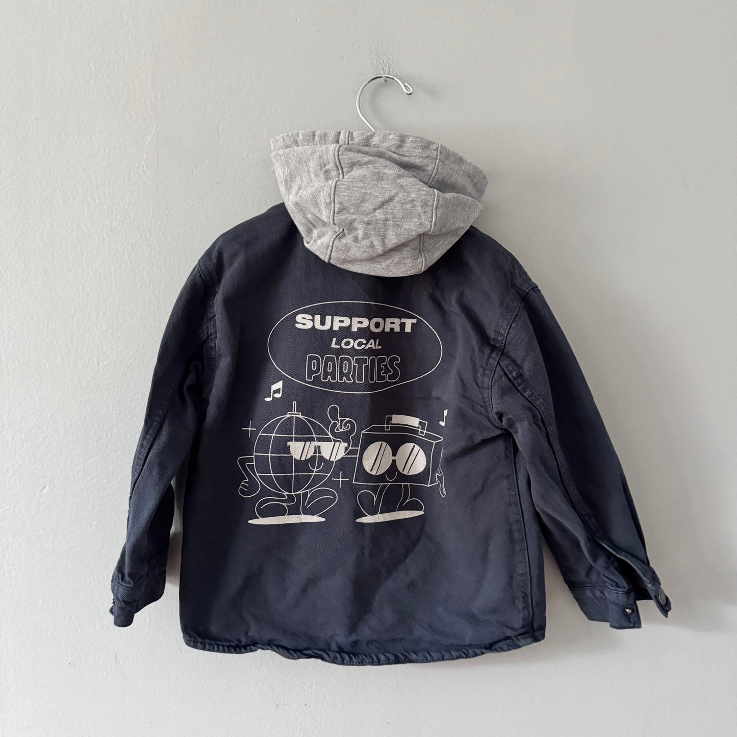 Zara / Dark grey denim shirt jacket / 3-4Y