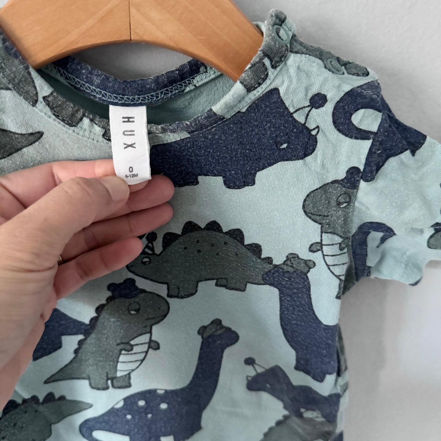 Hux	/ Barboteuse dinosaure verte / 6-12M