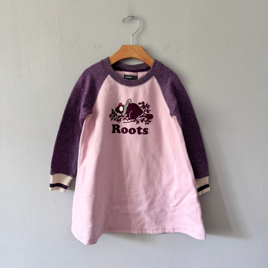 Roots / Pink x purple crew dress / 5T