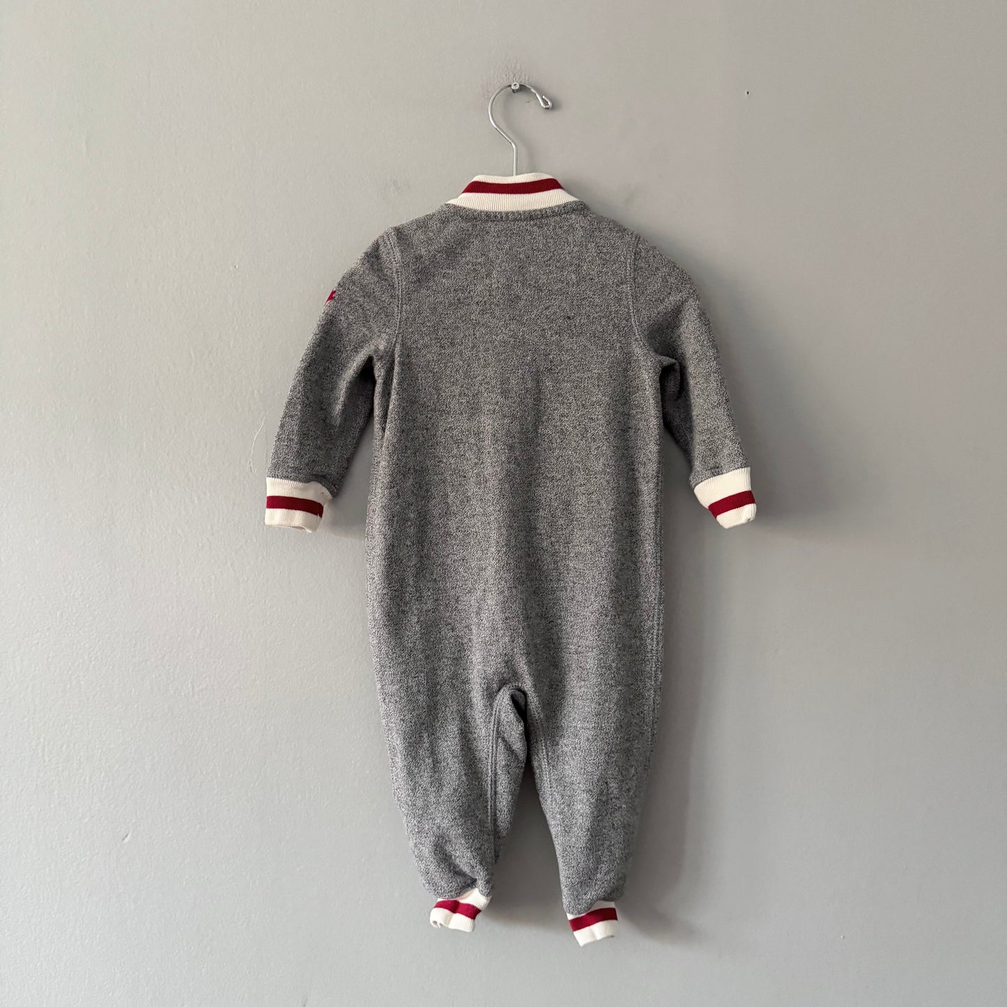 Roots / Cabin salt and pepper crew romper / 6-12M