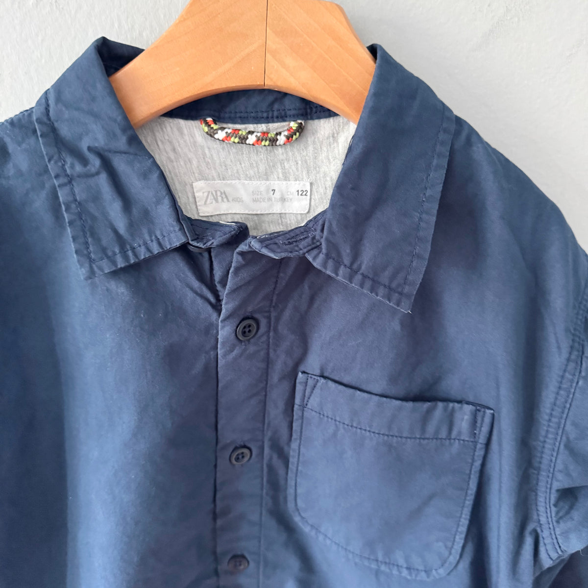 Zara / Cotton lined navy shirt / 7Y