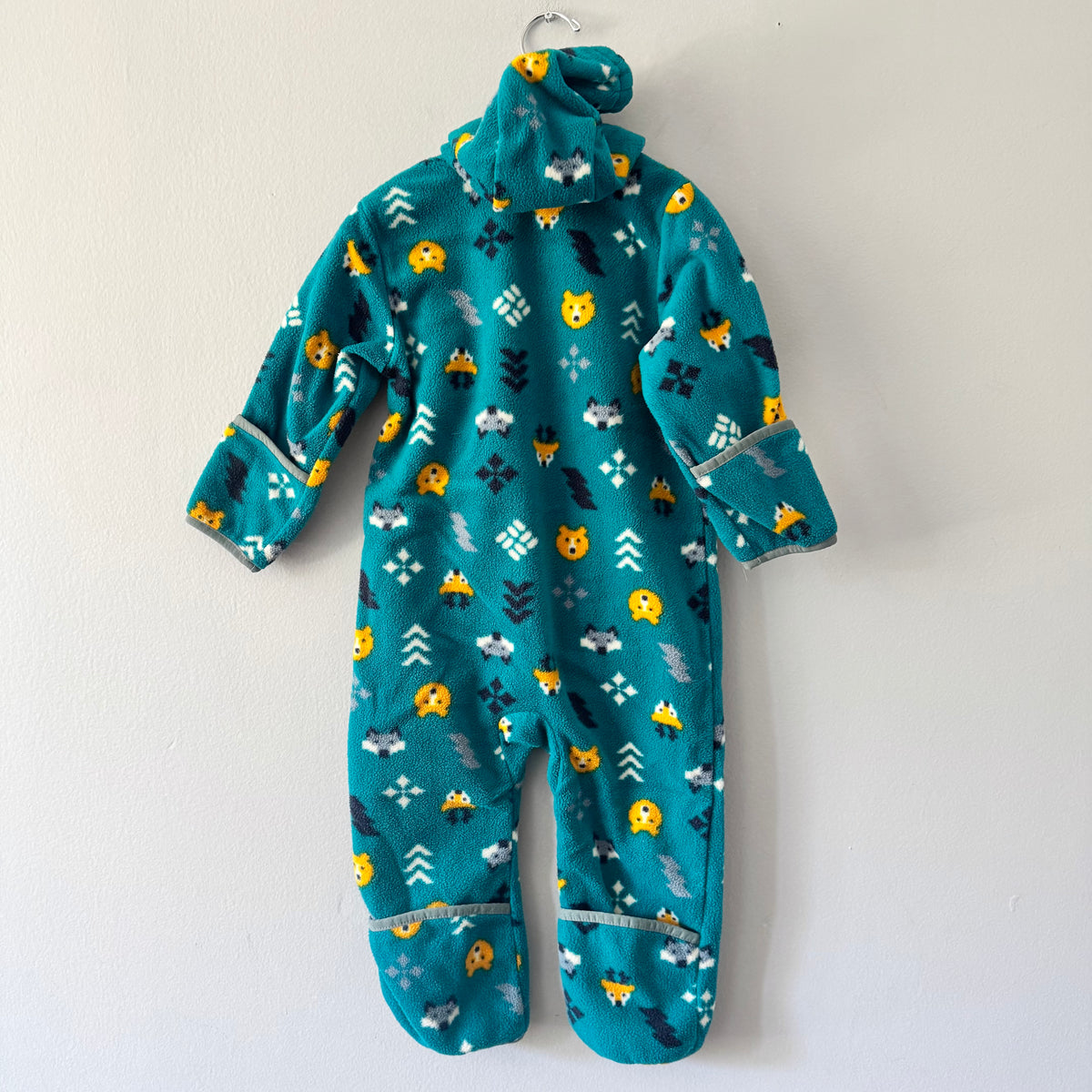 Columbia / Green x animal fleece bunting suit / 18-24M