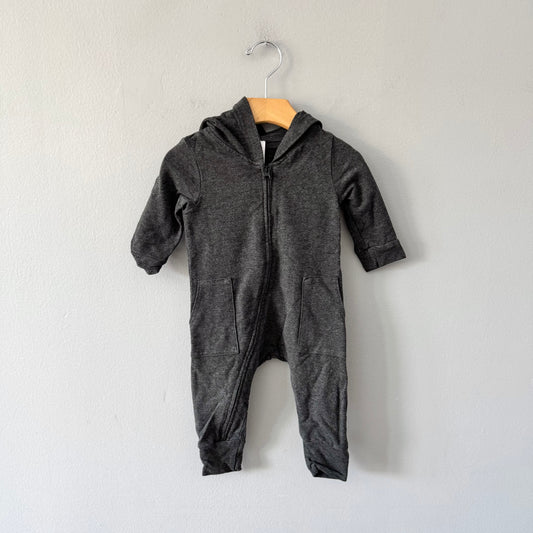 Smash + Tess / Charcoal grey crew romper / 3-6M