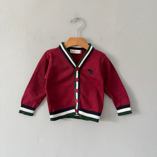 Abercrombie & Fitch / Burgundy cotton cardigan / 12M