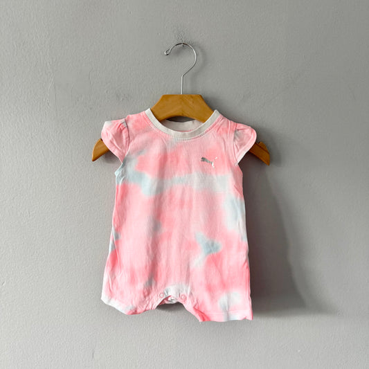 Puma / Neon pink summer romper / 3-6M