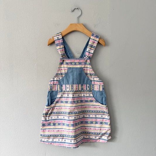 Vintage / Viloz floral overall skirt / 4Y