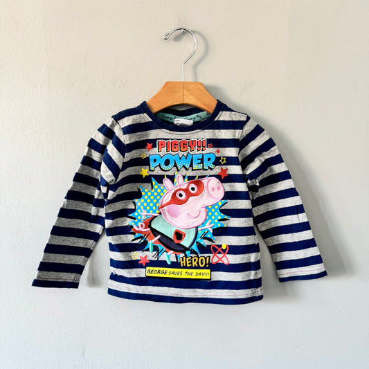 Peppa Pig / Stripe long sleeve T-shirt / 18-24M