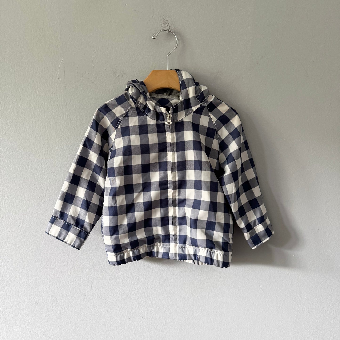 Gap	/ Navy gingham windbreaker / 18-24M