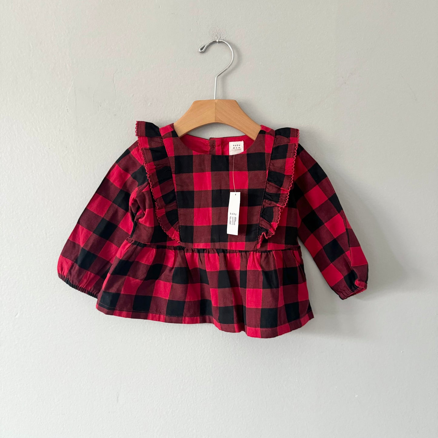 Gap / Red x black plaid tunic / 12-18M