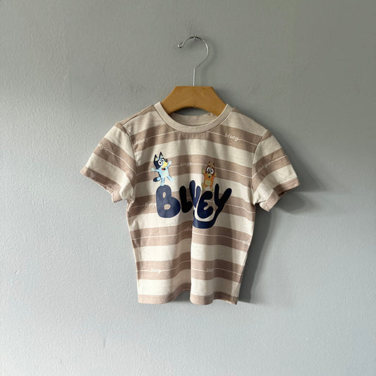 Bluey / Beige stripe T-shirt / 2T