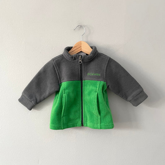 Columbia / Grey x green fleece jacket / 3-6M