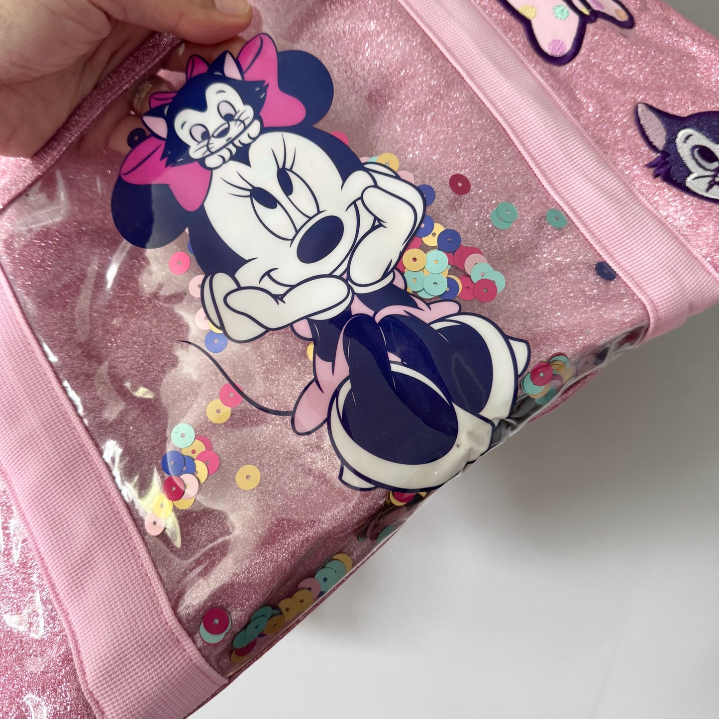 Disney Store / Minnie pink glitter bag