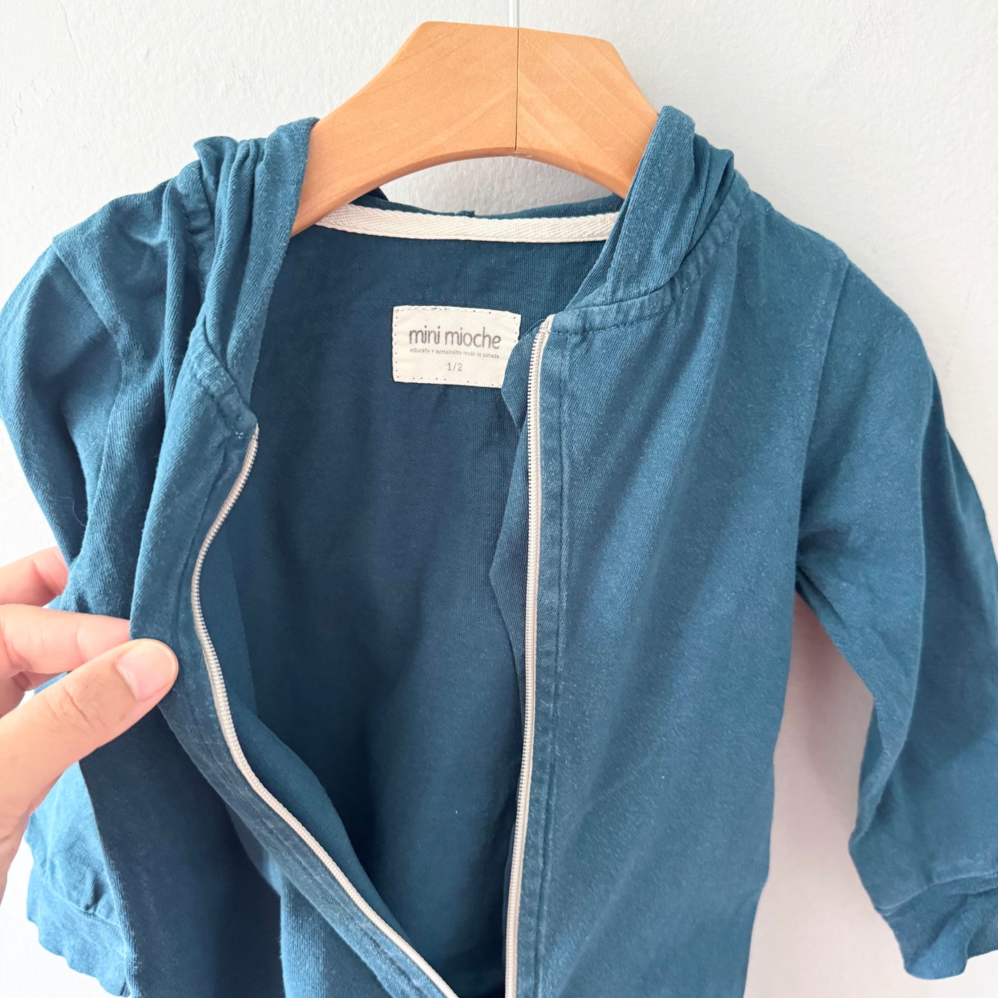 Mini Mioche / Blue green biker romper / 1-2Y