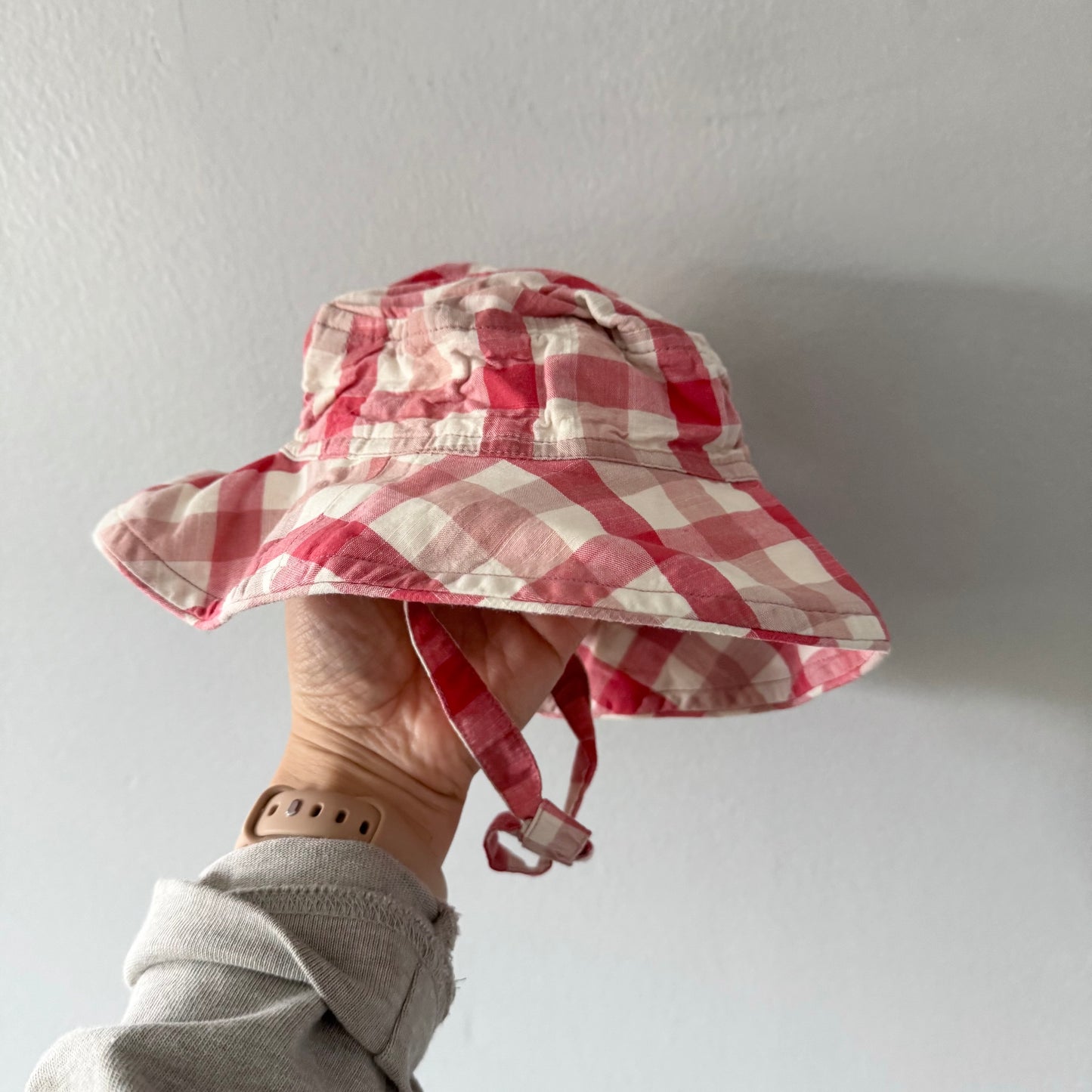 Pehr / Chapeau vichy rouge et blanc / 0-6M