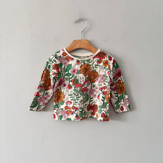 Next / White flower animal long sleeve / 12-18M
