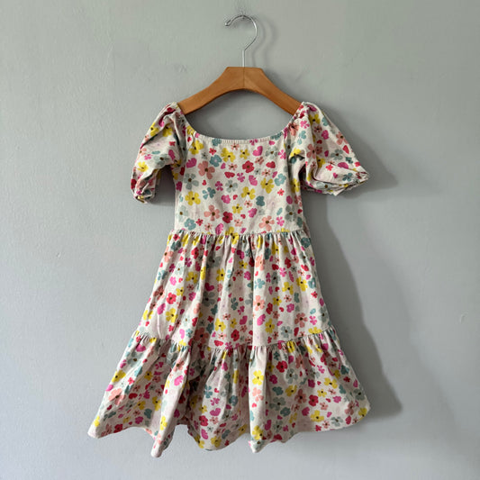 Alice + Ames / Robe florale blanche et rose / 5 ans