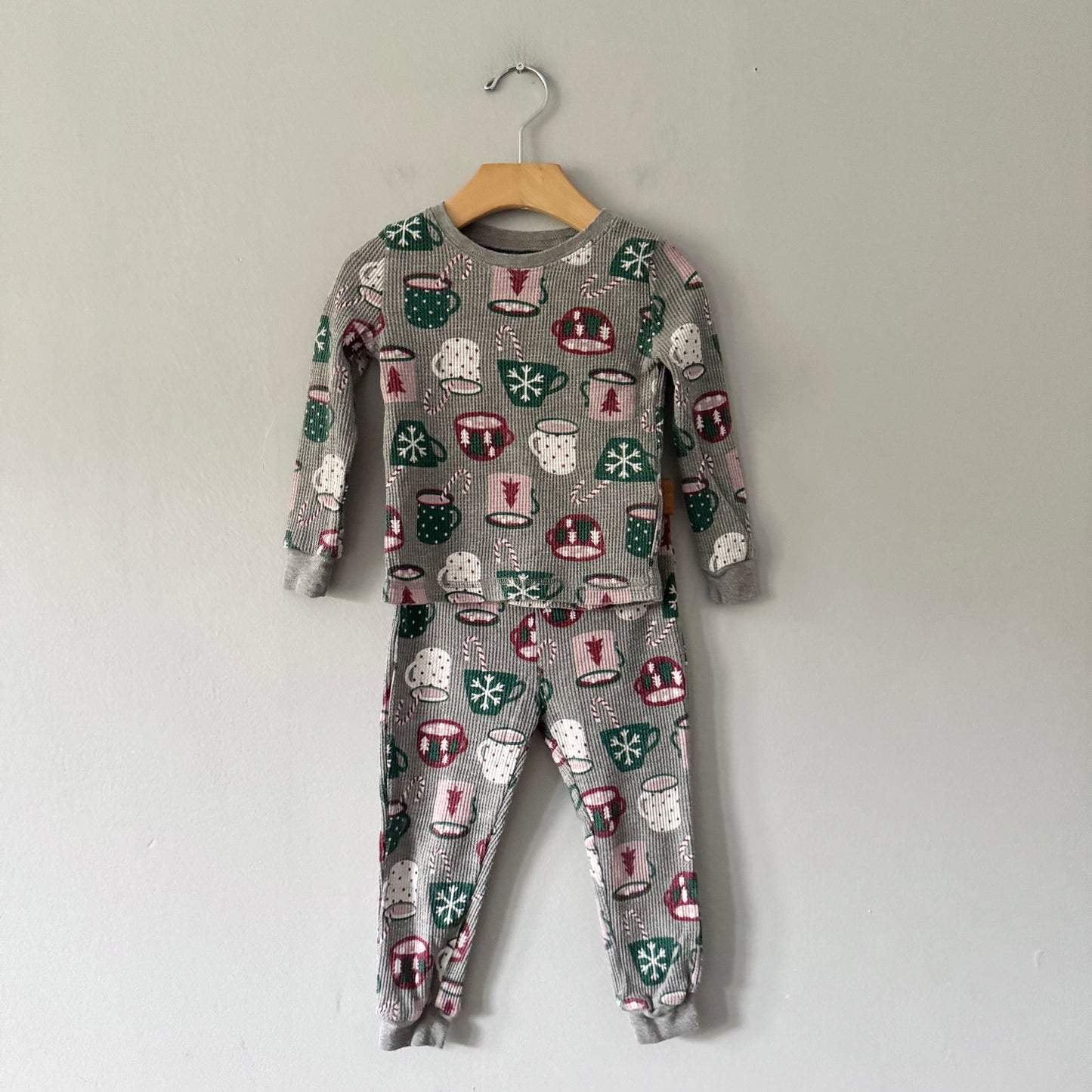 Joe Fresh / Waffle holiday cup pajama set / 2T