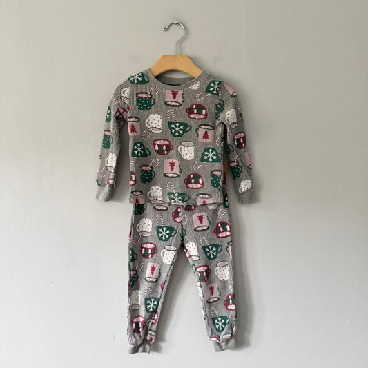 Joe Fresh / Waffle holiday cup pajama set / 2T