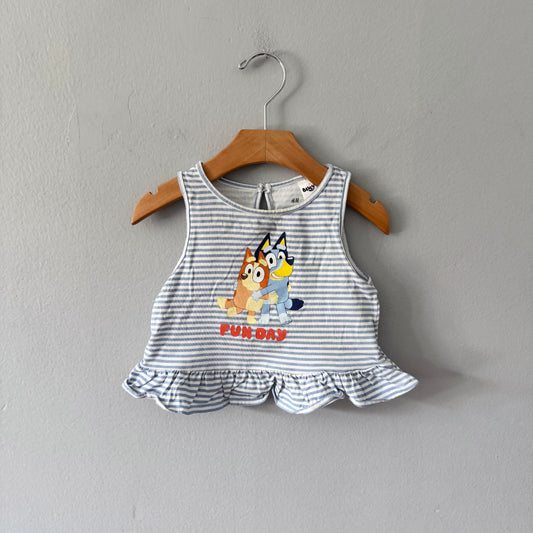 H&M / Bluey stripe tank top / 2-4Y