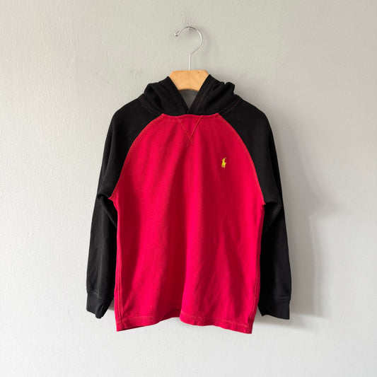 Polo Ralph Lauren	/ Black red waffle hoodie / 6Y