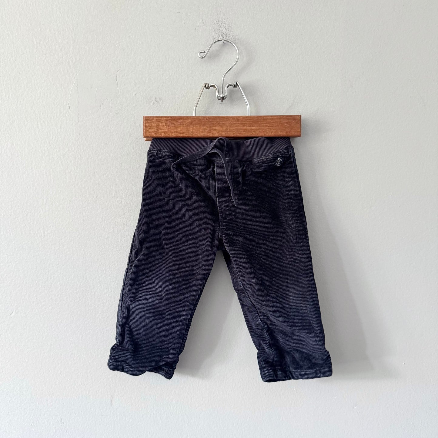 Petit bateau / Lined black corduroy pants / 12M