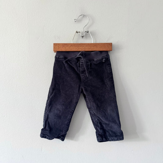 Petit bateau / Lined black corduroy pants / 12M