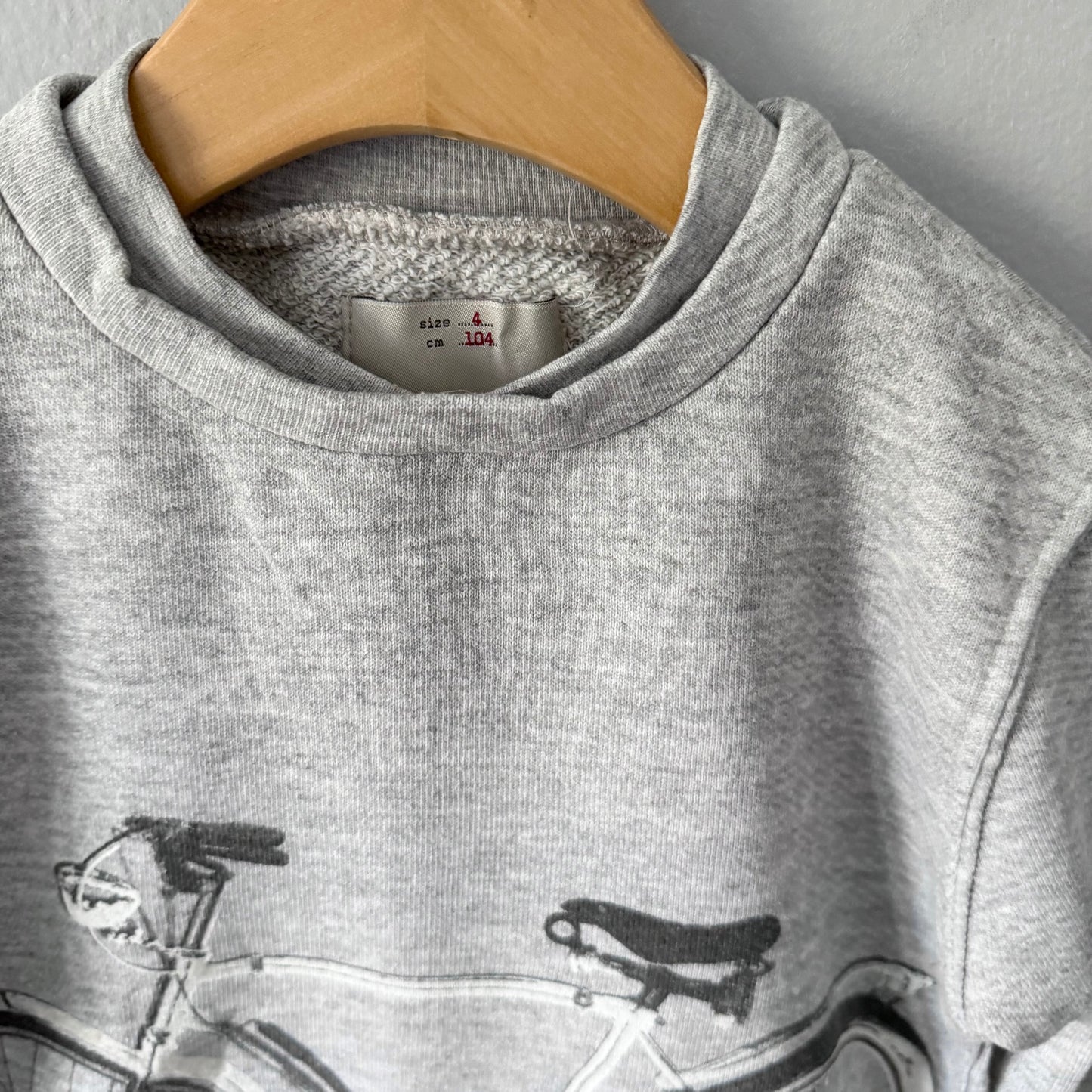 Zara / Light grey x bicycle sweatshirt / 4Y