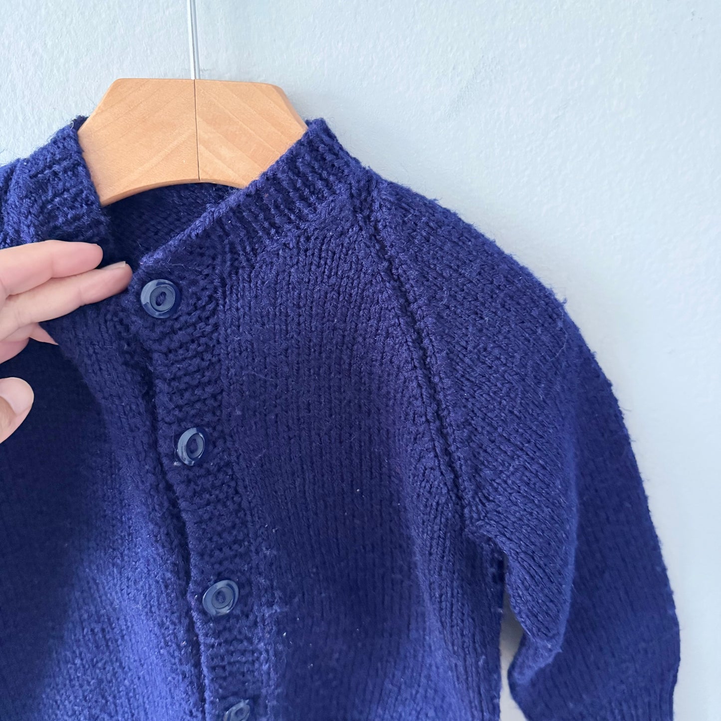 Handmade / Navy knit cardigan / 12-18M