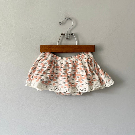 Sapling / White x orange bloomer with skirt / 1Y