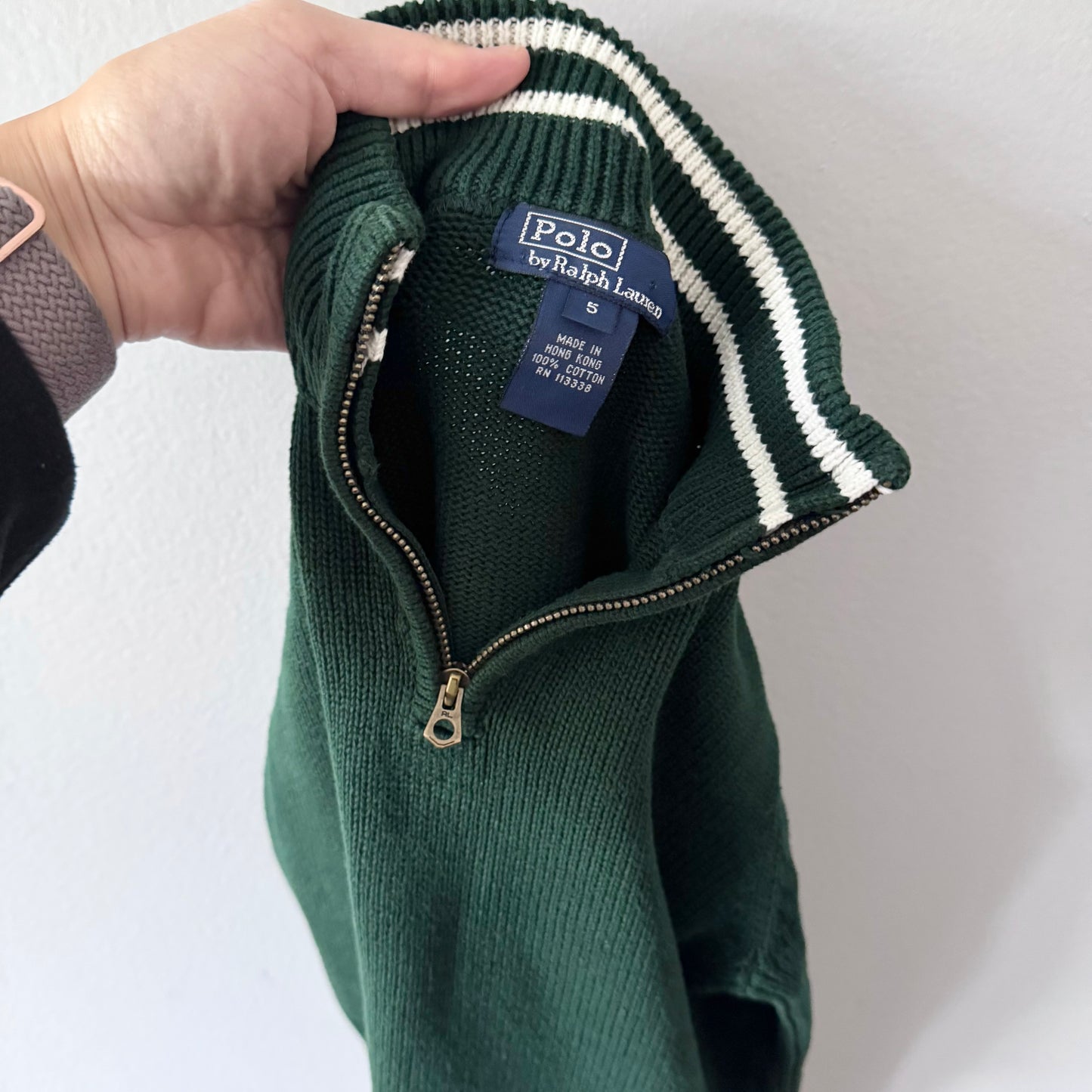 Polo Ralph Lauren / Grey knit half zip up / 5Y