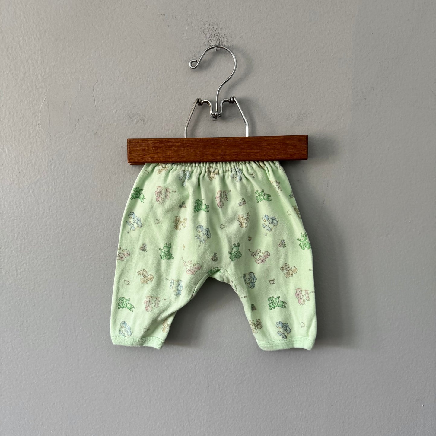 Vintage / Pantalon en coton vert clair / 0-3 mois
