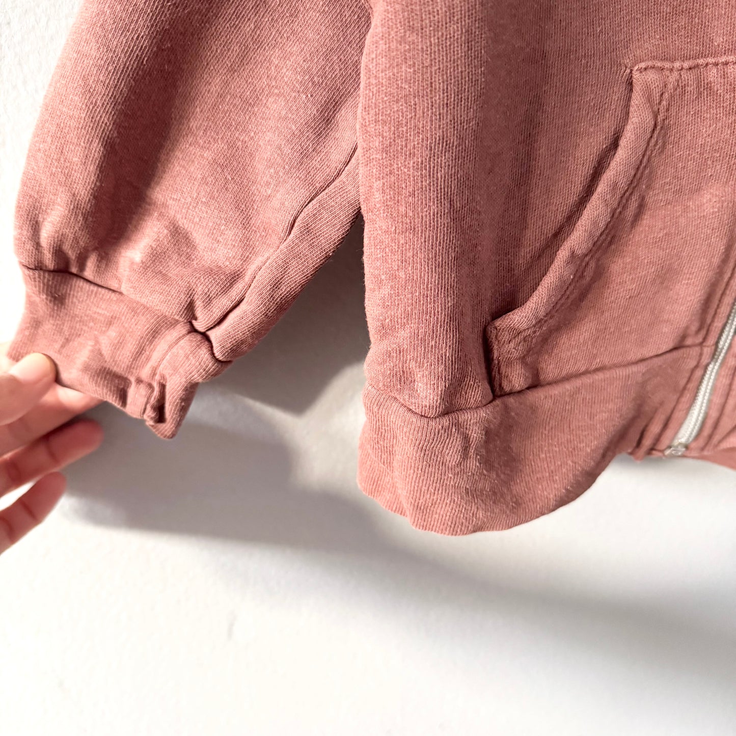 Mini mioche / Brown zip up hoodie / 18-24M