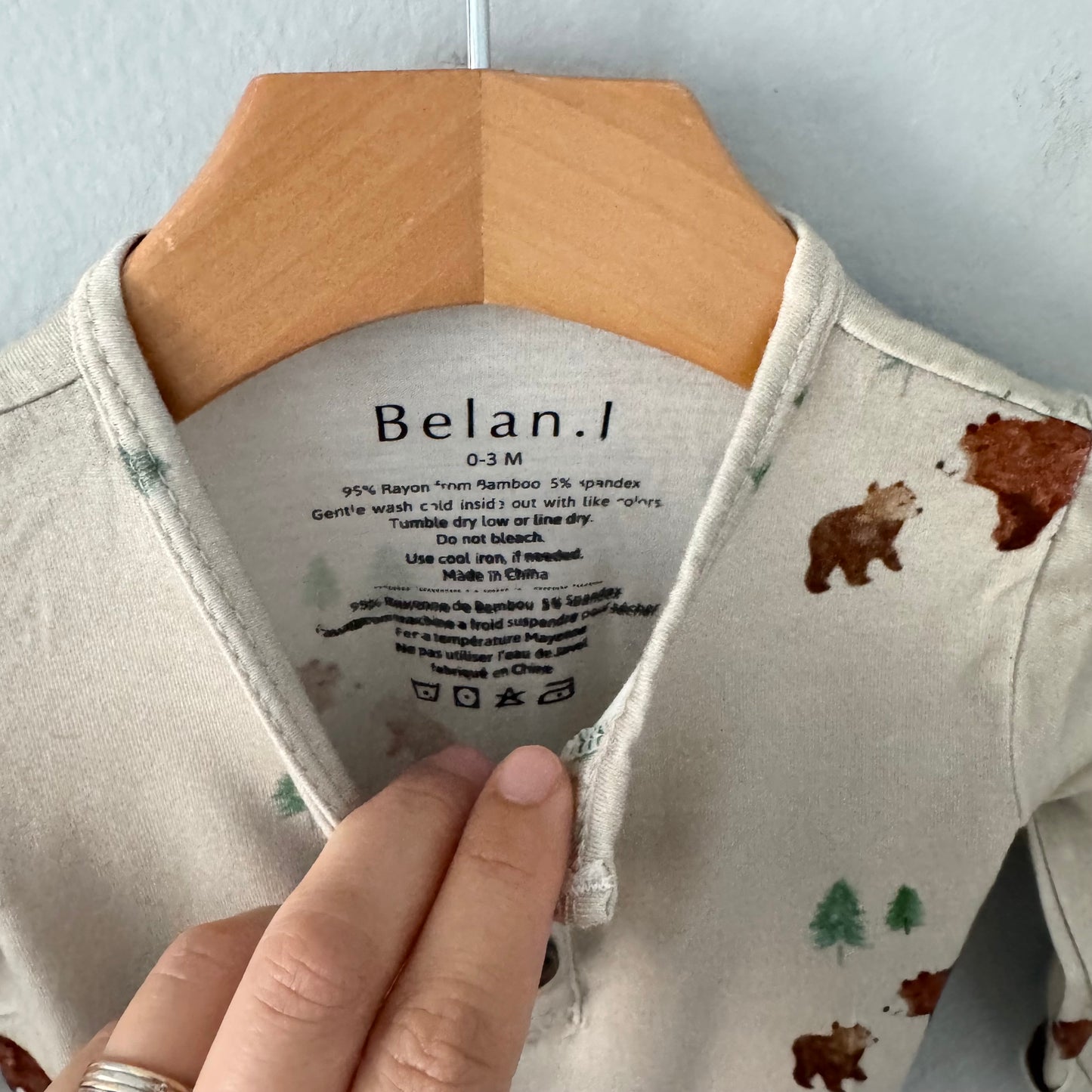 Belan J / Grey x bear gown / 0-3M