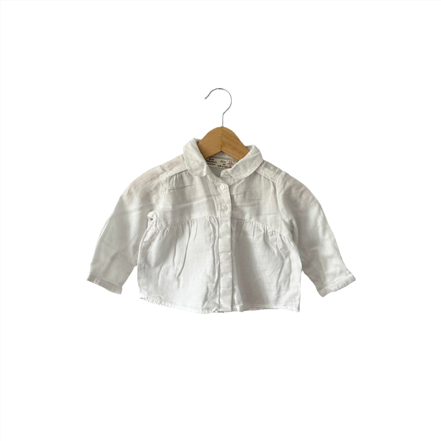 Zara / White long sleeve blouse / 3-6M