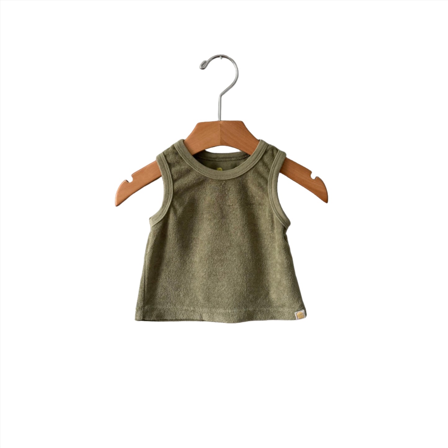 Rise little earthling / Khaki pile tank / 6-9M