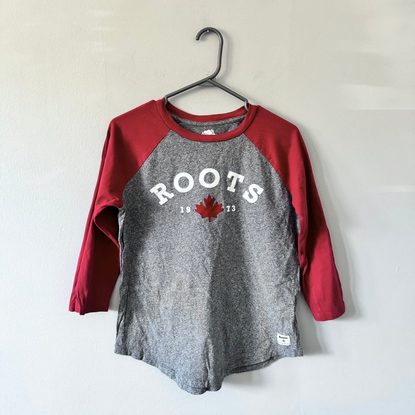 Roots / Manches longues raglan rouge x gris / Femme M(12A)